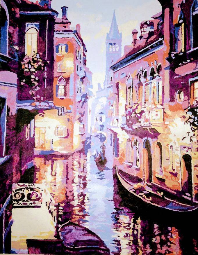 Venice canals Italy canvas paint home decoration Abstract DIY kit painting by numbers for adults pbn coloring activity for stress