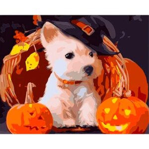 Funny Dog Halloween - Halloween Paint by Number