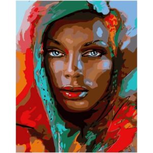 African American Lady in a Headscarf - Canvas by Numbers Kit