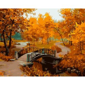 Autumn City Park DIY Digital Oil Paint By Number Kit