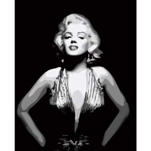 Black and White Portrait of Marilyn Monroe - Acrylic Paint by Numbers Kit
