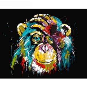 Animal Colorful Chimp DIY Painting By Numbers Kits Adults