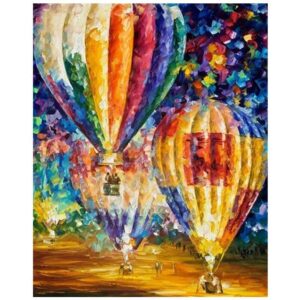 Colorful Hot Air Balloons - Oil Coloring by Numbers Kit