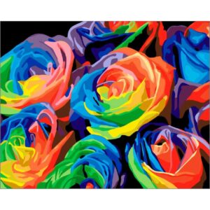 Colorful Roses DIY Oil Paint By Numbers Kit for Adults