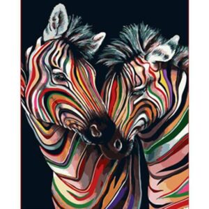 Colorful Zebras - DIY Paint By Numbers Kit
