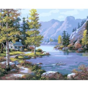Cottage in Mountains - DIY Paint by Numbers Kit