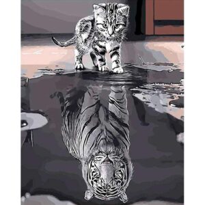 Dream Kitty I'll Grow.. Tiger - DIY Paint By Numbers Kit