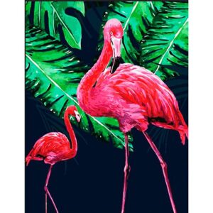 Flamingos in Jungle - DIY Canvas by Numbers Kit
