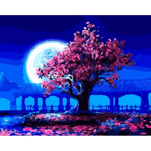 Japan at Night DIY Oil Paint By Number Kits for Adults