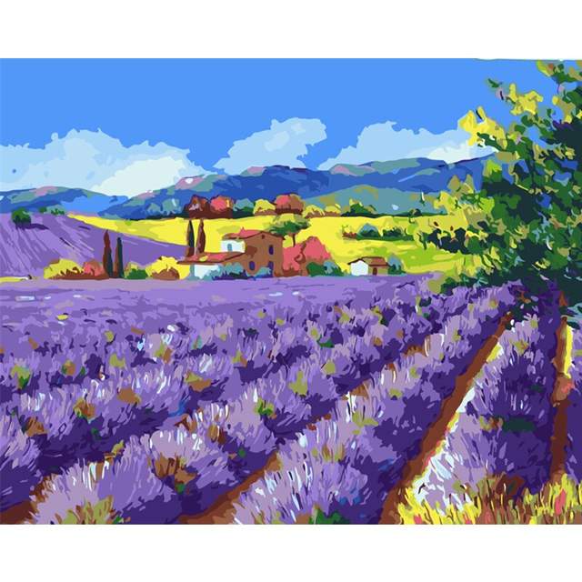 Lavender Valley - Acrylic Drawing by Numbers Kit