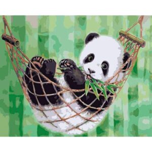 Panda in Hammock DIY Oil Coloring by Numbers Set for Children