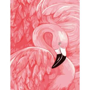 Pink Flamingo - Oil Drawing by Numbers Kit