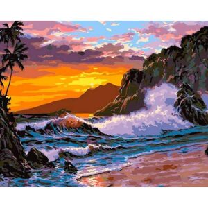 Sea Surf DIY Digital Oil Painting By Numbers Set for Adults