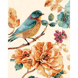 Small Bird on a Tree Branch - Best Painting by Numbers Kits