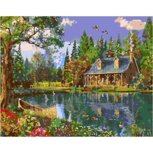Small House in Forest Lake - DIY Paint By Numbers