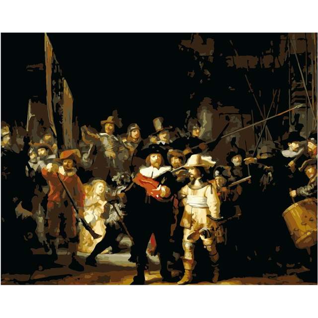 The Night Watch by Rembrandt van Rijn 1642 - DIY Paint by Numbers Kit