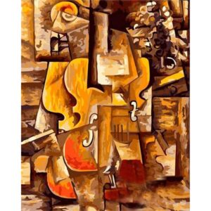 Violin And Grapes Pablo Picasso DIY Oil Painting By Numbers Kit for Adults