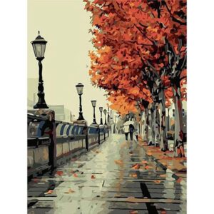 A Walk Through Autumn Paris - Oil Painting by Numbers