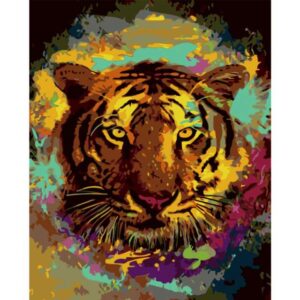 Abstract Colorful Tiger Drawing by Numbers Kit