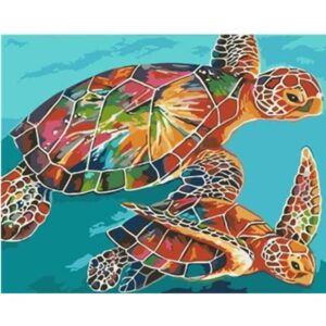Colored Turtles - Paint by Numbers for Sale