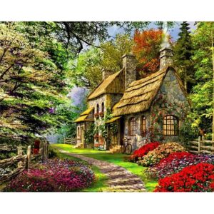 Cottage in the Forest - Coloring by Numbers for Adults