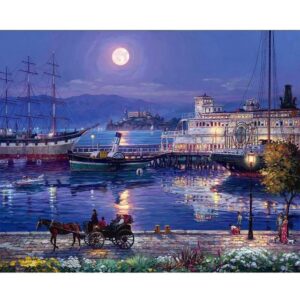 Full moon over San Francisco Bay - Cities Paint by Numbers
