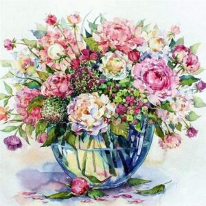 Gentle Floral Still Life - Oil Painting by Numbers