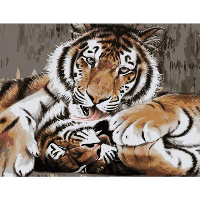 Gentle Tigers - Animals Painting by Numbers for Adults