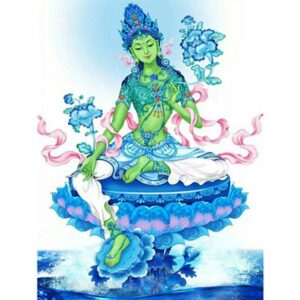 Green Tara with Flowers - Painting by Numbers for Adults
