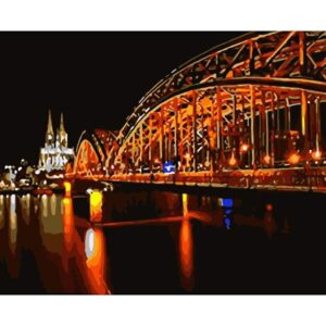 Hohenzollern Bridge at Night - City Painting by Numbers Kit
