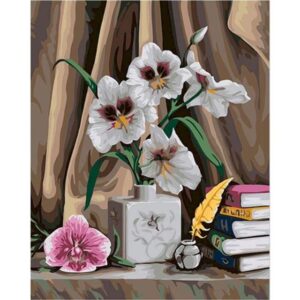 Orchids Flowers on Desk - Paint by Numbers