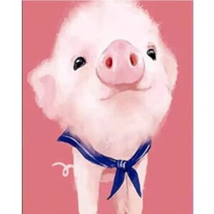 Pink Piggy - Acrylic Painting by Numbers for Children