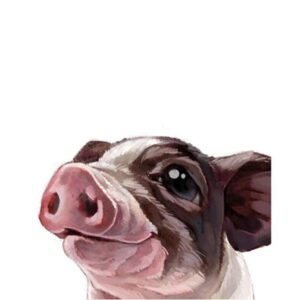 Portrait a Happy Piglet - Easy Paint by Numbers for Child