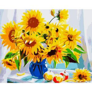Sunflowers in Vase - Number Painting for Sale
