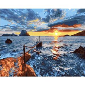 Sunset in Ocean Bay - Seascape Paint by Numbers Kit