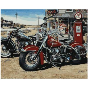 Vintage Harley Davidson Motorcycles - Paint by Numbers Kit
