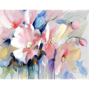 Watercolor Malva Flowers - Paint by Numbers for Sale