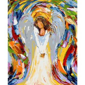 White Angel with Wings - Acrylic Paint by Numbers for Adults