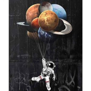 Astronaut Planets Graffiti - Color by Numbers Galaxy