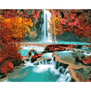 Autumn Waterfall in Grand Canyon - National Park Paint by Numbers