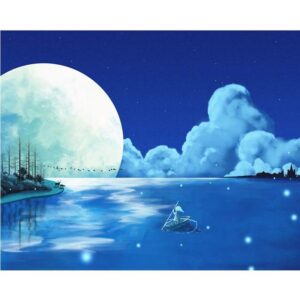 Full Moon Journey - Night Landscape Paint by Numbers