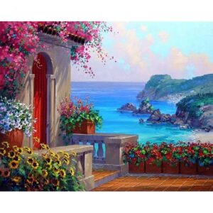 House on the Mediterranean Coast - Europe Paint by Numbers Kit
