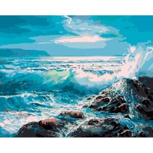 Sea Waves on Rocks - Seascape Paint by Numbers Kits