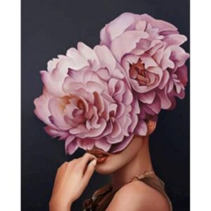Sexy Lady Pink Flower Head - Modern Art Paint by Numbers
