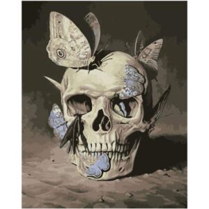 Skull and Butterflies - Halloween Paint by Numbers Kits