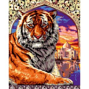 Taj Mahal Bengal Tiger - Coloring by Numbers Animals