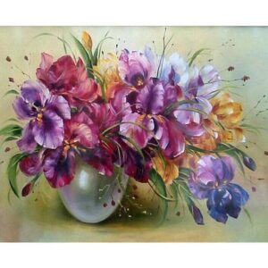 Vase with Irises - Flower Color by Numbers Kit