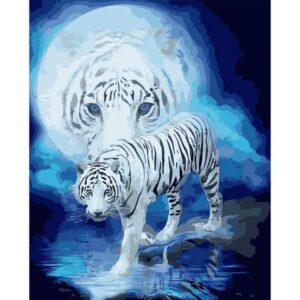 White Moon Tiger - Coloring by Numbers Animals