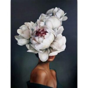 Woman White Flowers Face - Creative Paint by Numbers