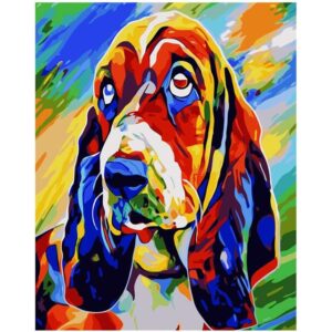 Dog Paint by Numbers - Basset Hound Colorful Dog
